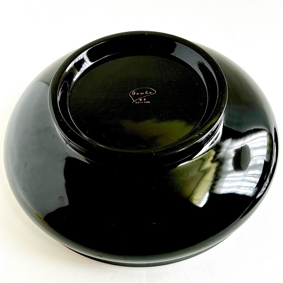 Vintage Bembo Okinawa Hibiscus Lacquerware Japanese Candy Box with Lid - Picture 9 of 9